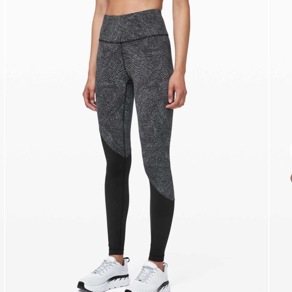 Lululemon Speed Wunder Tight Asym black and white - Picture 1 of 10